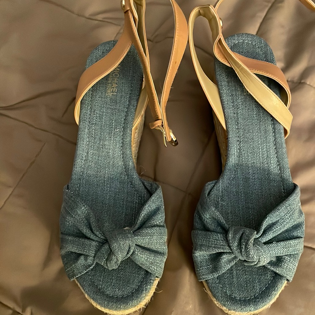 Michael Kors Brand New Demin Sandals 3 Inch Wedge Highly Fashionable